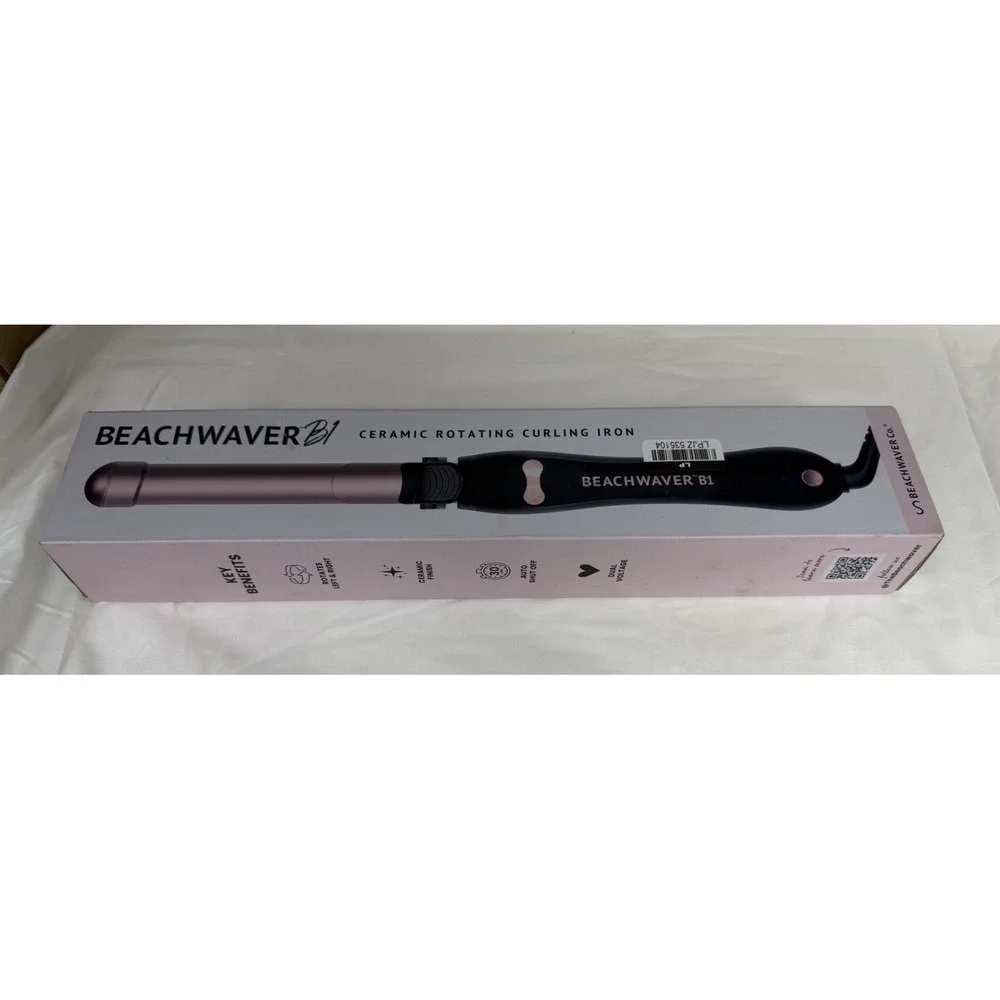 Beachwaver B1 Automatic Rotating Curling Iron 1 Inch Midnight Rose BW160 Wand